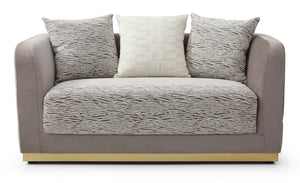 English Elm Lexington Velvet Chenille Loveseat with Gold Trim and Three Accent Pillows Included B078P498702