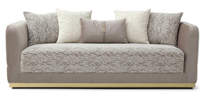 English Elm Lexington Plush Chenille Sofa with Gold Trim and Five Accent Pillows for Elegant Rooms B078P498703