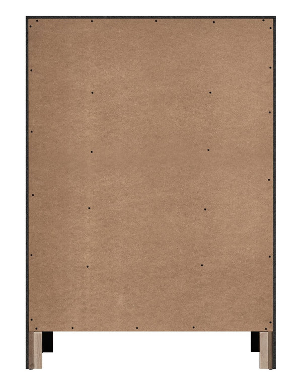 English Elm Rustica Five Drawer Tall Chest Matte Black Finish Modern Bedroom Storage Cabinet B078P498704