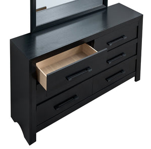 English Elm Rustica Six Drawer Matte Black Dresser with Dovetail Joinery for Modern Bedrooms B078P498705