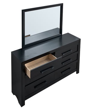 English Elm Rustica Six Drawer Matte Black Dresser with Dovetail Joinery for Modern Bedrooms B078P498705