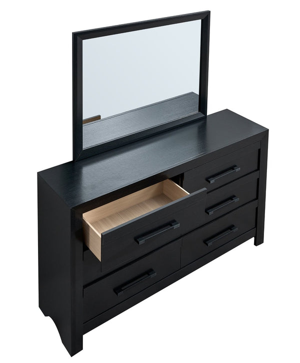 English Elm Rustica Six Drawer Matte Black Dresser with Dovetail Joinery for Modern Bedrooms B078P498705
