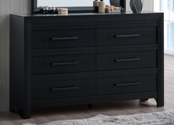 English Elm Rustica Six Drawer Matte Black Dresser with Dovetail Joinery for Modern Bedrooms B078P498705