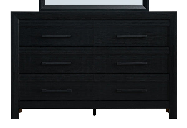 English Elm Rustica Six Drawer Matte Black Dresser with Dovetail Joinery for Modern Bedrooms B078P498705
