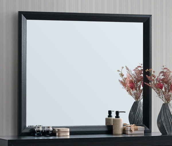 English Elm Rustica Rectangular Wall Mirror with Matte Black Wood Frame for Bedroom Dresser Display B078P498706