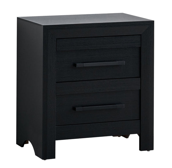 English Elm Rustica Two Drawer Nightstand Matte Laminate Dovetail Storage Modern Bedside Cabinet Black B078P498707