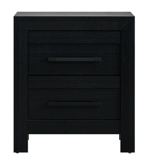 English Elm Rustica Two Drawer Nightstand Matte Laminate Dovetail Storage Modern Bedside Cabinet Black B078P498707