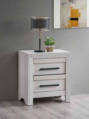 English Elm Rustica Two Drawer Nightstand Matte Laminate Dovetail Storage Modern Bedside Cabinet Beige B078P498708