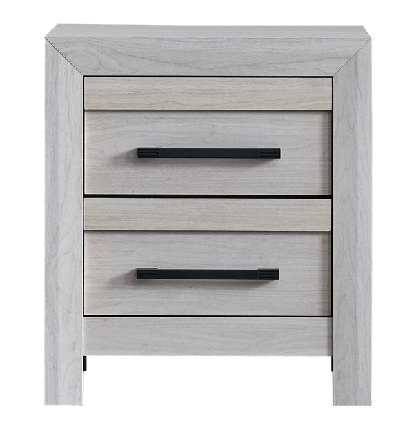 English Elm Rustica Two Drawer Nightstand Matte Laminate Dovetail Storage Modern Bedside Cabinet Beige B078P498708