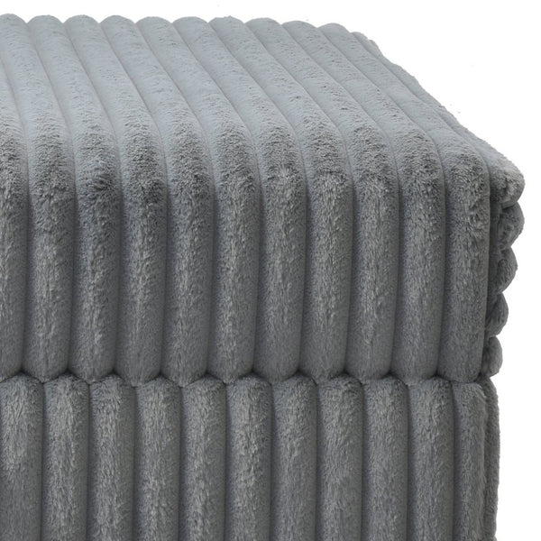 English Elm Teddy Fabric Storage Ottoman Large Square Lift Top Footrest for Living Room Gray B078P511686