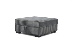 English Elm Teddy Fabric Storage Ottoman Large Square Lift Top Footrest for Living Room Gray B078P511686