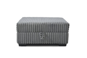 English Elm Teddy Fabric Storage Ottoman Large Square Lift Top Footrest for Living Room Gray B078P511686
