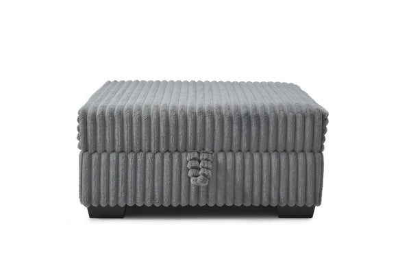 English Elm Teddy Fabric Storage Ottoman Large Square Lift Top Footrest for Living Room Gray B078P511686
