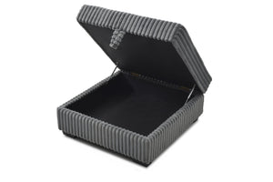 English Elm Teddy Fabric Storage Ottoman Large Square Lift Top Footrest for Living Room Gray B078P511686