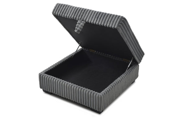 English Elm Teddy Fabric Storage Ottoman Large Square Lift Top Footrest for Living Room Gray B078P511686
