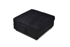 English Elm Teddy Fabric Storage Ottoman Large Square Lift Top Footrest for Living Room Black B078P511694