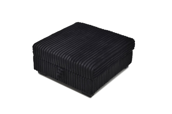 English Elm Teddy Fabric Storage Ottoman Large Square Lift Top Footrest for Living Room Black B078P511694