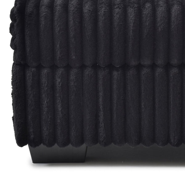 English Elm Teddy Fabric Storage Ottoman Large Square Lift Top Footrest for Living Room Black B078P511694