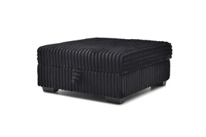 English Elm Teddy Fabric Storage Ottoman Large Square Lift Top Footrest for Living Room Black B078P511694