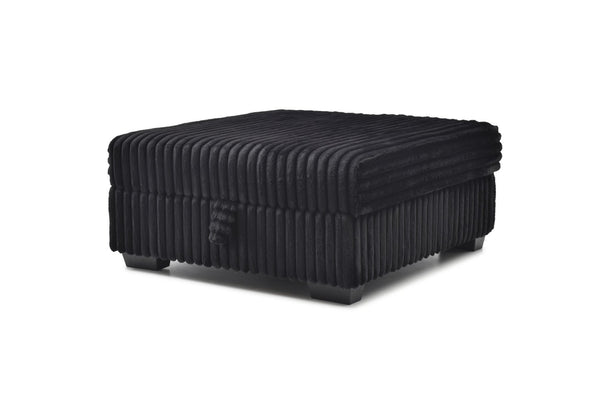 English Elm Teddy Fabric Storage Ottoman Large Square Lift Top Footrest for Living Room Black B078P511694