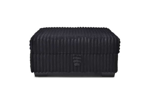 English Elm Teddy Fabric Storage Ottoman Large Square Lift Top Footrest for Living Room Black B078P511694