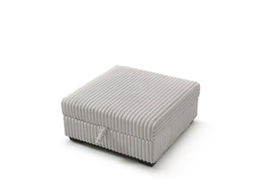 English Elm Teddy Fabric Storage Ottoman Large Square Lift Top Footrest for Living Room Ivory B078P511702