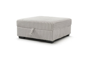 English Elm Teddy Fabric Storage Ottoman Large Square Lift Top Footrest for Living Room Ivory B078P511702