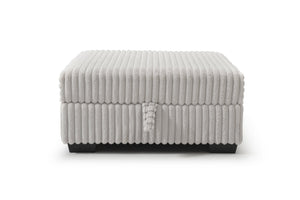 English Elm Teddy Fabric Storage Ottoman Large Square Lift Top Footrest for Living Room Ivory B078P511702