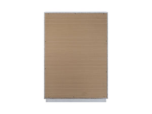 English Elm Mars Five Drawer Chest with Chrome Lucite Hardware and White Lacquer Glam Bedroom Finish B078P532714