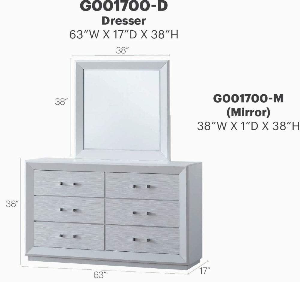 English Elm Mars Six Drawer Dresser White Lacquer Finish Chrome Lucite Hardware Glam Bedroom B078P532715