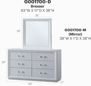 English Elm Mars Six Drawer Dresser White Lacquer Finish Chrome Lucite Hardware Glam Bedroom B078P532715