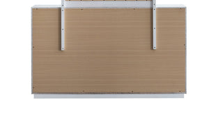 English Elm Mars Six Drawer Dresser White Lacquer Finish Chrome Lucite Hardware Glam Bedroom B078P532715