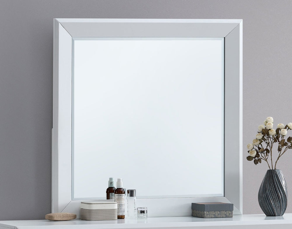 English Elm Mars White Framed Bedroom Wall Mirror with Low Distortion Glass for Clean Modern Decor B078P532716