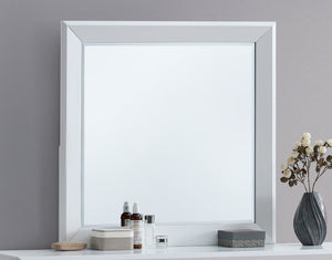 English Elm Mars White Framed Bedroom Wall Mirror with Low Distortion Glass for Clean Modern Decor B078P532716