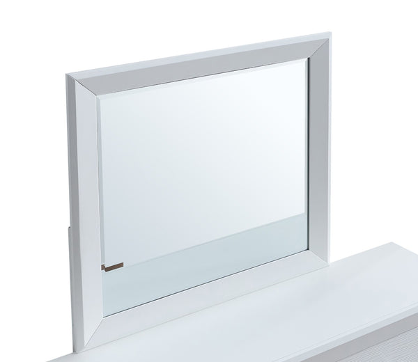 English Elm Mars White Framed Bedroom Wall Mirror with Low Distortion Glass for Clean Modern Decor B078P532716