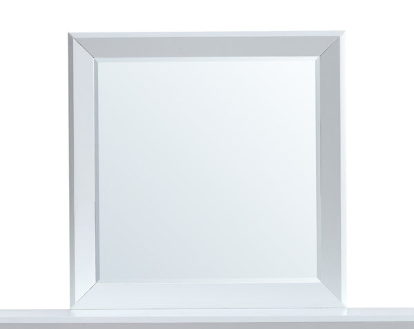 English Elm Mars White Framed Bedroom Wall Mirror with Low Distortion Glass for Clean Modern Decor B078P532716