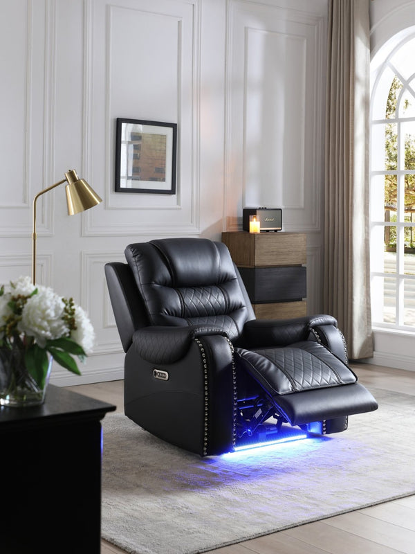 English Elm G00600-rc Faux Leather Rocker Recliner with Pub Back and Built-in Storage Pocket B078P532718