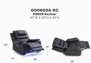 English Elm G00600-rc Faux Leather Rocker Recliner with Pub Back and Built-in Storage Pocket B078P532718