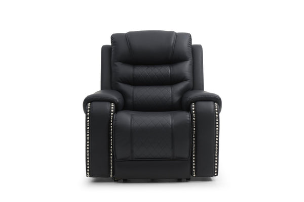 English Elm G00600-rc Faux Leather Rocker Recliner with Pub Back and Built-in Storage Pocket B078P532718