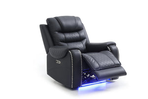 English Elm G00600-rc Faux Leather Rocker Recliner with Pub Back and Built-in Storage Pocket B078P532718