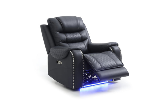 English Elm G00600-rc Faux Leather Rocker Recliner with Pub Back and Built-in Storage Pocket B078P532718