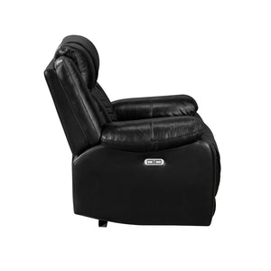 English Elm Sensa Power Recliner with Led Accent Lighting Chevron Quilted Faux Leather Lounge Chair Black B078P537190