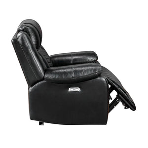 English Elm Sensa Power Recliner with Led Accent Lighting Chevron Quilted Faux Leather Lounge Chair Black B078P537190