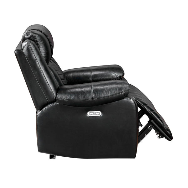 English Elm Sensa Power Recliner with Led Accent Lighting Chevron Quilted Faux Leather Lounge Chair Black B078P537190
