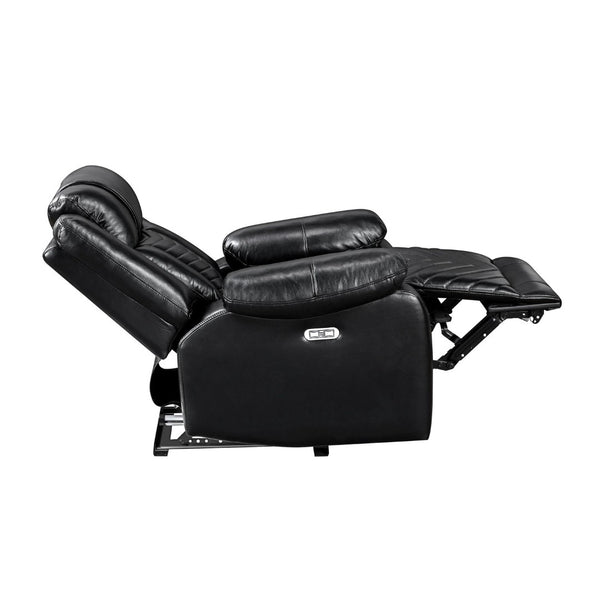 English Elm Sensa Power Recliner with Led Accent Lighting Chevron Quilted Faux Leather Lounge Chair Black B078P537190