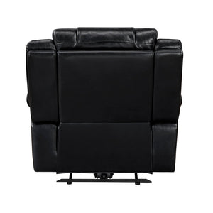 English Elm Sensa Power Recliner with Led Accent Lighting Chevron Quilted Faux Leather Lounge Chair Black B078P537190