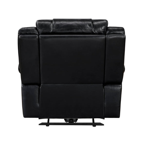 English Elm Sensa Power Recliner with Led Accent Lighting Chevron Quilted Faux Leather Lounge Chair Black B078P537190