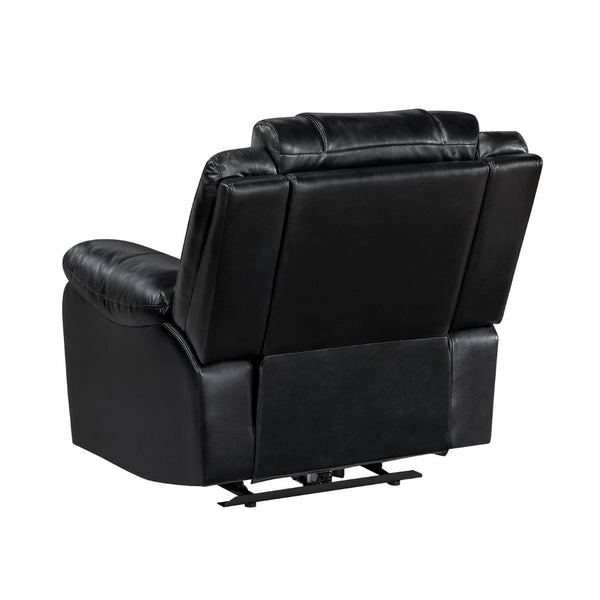 English Elm Sensa Power Recliner with Led Accent Lighting Chevron Quilted Faux Leather Lounge Chair Black B078P537190