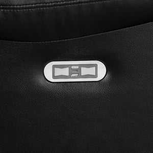 English Elm Sensa Power Recliner with Led Accent Lighting Chevron Quilted Faux Leather Lounge Chair Black B078P537190