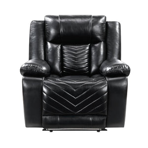 English Elm Sensa Power Recliner with Led Accent Lighting Chevron Quilted Faux Leather Lounge Chair Black B078P537190